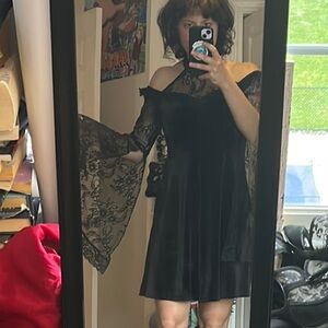 Black mini gothic dress